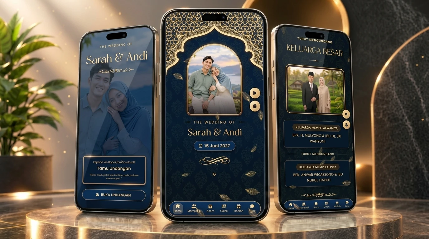 Ornamen Blue Art (Royal Navy & Gold)